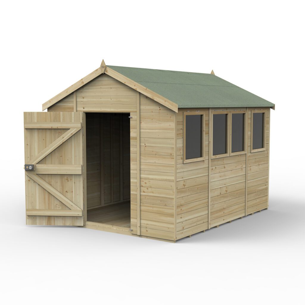 Timberdale 10×8 Apex Shed – Four Windows with Installation 5013053194843 2